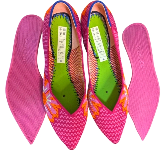 Rothy's Point Lotus Floral Women's Shoes Flats Loafers Slip Ons Size 8.5 - Picture 2 of 10